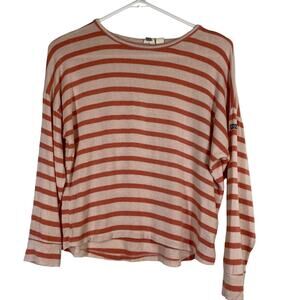 Roxy pink/peach summer striped sweater sz medium